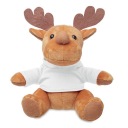 MASKOT MEDVEĎ, VIANOČNÝ SOB V TRIČKE, 15,5 cm, biele tričko