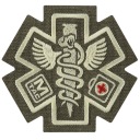 NÁŠIVKA PARAMEDIC ZNAK STAR OF LIFE CADEUCE VÝŠIVKA M-TAC RANGER ZELENÁ