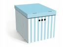 Boxový organizér na kontajnery do obývačkového šatníka dekoračné STRIPES BLUE XL