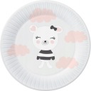 Papierové plyšové narodeninové taniere 18 cm 6 ks