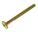 10x metrická skrutka M6 x 70 mm žlto pozinkovaná, valcová hlava, nábytková skrutka