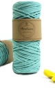 COLORHOME ECO bavlnená šnúrka pre makramé, spletená 4mm/100m MINT