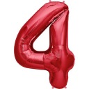 FÓLIOVÝ BALÓN ČÍSLO 4 ČERVENÝ VEĽKÝ 100 cm
