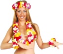 Hawaiian Set Čelenka Náhrdelník Náramky s farebnými kvetmi Aloha Party