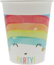 Plastové poháre s motívom dúhy 200ml 8ks.