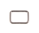 Kožený kovový rám 30/20/4 mm strieborný, 2 ks