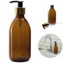 SKLENENÁ FĽAŠA s pumpičkou a dávkovačom mydla, 0,3l 300ml