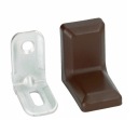 Kovový uholník fi4, farba: tmavohnedá + plast, 4 ks.
