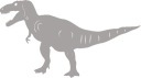 Dekor prívesok, prelamovaná dekorácia Dinosaurus, sivá