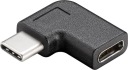 Adaptér USB-C na USB-C čierny 90°