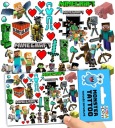 UMÝVAJÚCE DOČASNÉ TETOVANIE PRE DETSKÉ DETSKÉ MINECRAFT ORIGINÁLNE VZORKY