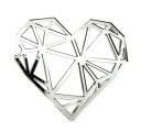 Bočný topper HEART geometrické diamantové plexi strieborné