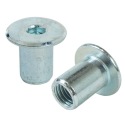 Matica Ericson M10 x 18 mm plochá, na spojenie nábytku, biela pozinkovaná