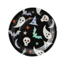 Papierové taniere Halloween Ghost - 18 cm, 6 ks.