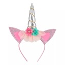 Čelenka jednorožca so strieborným trblietavým rohom, 26 cm