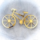 Tortový príbor na bicykel Dekor 9cm ZLATÝ Plexi
