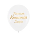 Balón na prvé sväté prijímanie, 1 ks, biely so zlatom