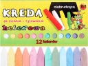 Farebná, neznačkujúca KRIEDA NA PÍSANIE NA TABUĽU, 12 FAREB, štvorcová