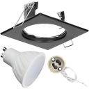 PEVNÁ HALOGÉNOVÁ LAMPA + GU10 5W NEUTRÁLNA LED ŽIAROVKA 4000K + ZÁSUVKA