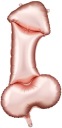 FÓLIOVÝ BALÓNOVÝ PENIS, RUŽOVÉ ZLATO, TAŠKA NA BACHELORETTE PARTY 112 CM PENIS