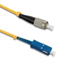 Qoltec FC/UPC - SC/UPC prepojovací kábel z optických vlákien | Singlemode | 9/125 | 15 m