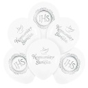 Bielo-strieborné latexové BALÓNKY PRVÉ SV. PRIJÍMANIE IHS