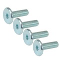 100x metrická skrutka M6 x 20 mm biela pozinkovaná s hlavou valca, nábytková skrutka