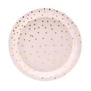Papierové narodeninové taniere Ročné narodeninové bodky z ružového zlata 18cm x6