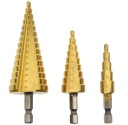 KROKOVÉ KUŽELOVÉ VRTÁKY 4-32MM SADA x3