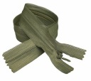 Pevný skrytý zips oliva 22 cm