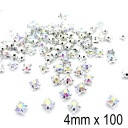Štrasové kamienky Štrasové kamienky na šitie Iridescent 4mm x 100