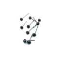Sklenené oči, čierne, 4mm, 10 ks
