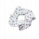 Veľká gumička do vlasov SCRUNCHIE, biela s bodkami