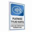 Platba len kartou - nálepka 10x15