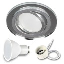 SET POHYBLIVÉ okrúhle sklenené svietidlo + LED GU10 7W