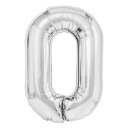 FÓLIOVÝ BALÓN ČÍSLO NULA 0 STRIEBORNÝ 40CM