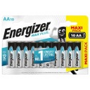10x alkalická batéria Energizer AA MAX PLUS LR6, hrubé tyčinky