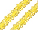 Bavlnená paličkovaná čipka 12 mm 1 m žltá