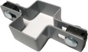 Stredná priama príchytka, šedá RAL 7040, pre stĺpik 60x40, priemer panelu 3 mm