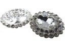 27mm Ozdobné gombíky 1ks STRIEBORNÉ zirkóny SILVER OZ13 16540