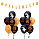 HALLOWEEN Set Banner Balloons Pumpkin Ghost 12 ks.