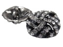 19mm Ozdobné gombíky 1ks STRIEBORNÉ zirkóny SILVER OZ54 3975