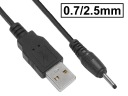 USB napájací kábel USB/A-DC 0,7/2,5 1,2m