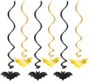Prívesky Glitter Bats ozdoby z čierneho zlata Halloween dekorácie x6