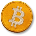Bitcoin BTC Thermo vyšívaná nášivka 60 mm