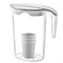 PLASTOVÝ DŽVAN NA VODU, ŠŤÁVU, NÁPOJE, 1,75L S viečkom + 4 POHÁRKY