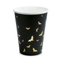 HALLOWEEN papierové poháre čierne s BATS 220 ml 6 ks