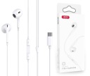 Káblové slúchadlá USB-C s mikrofónom USB typu C, biele do uší