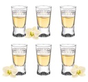 POHÁRE na vodku 25ml, sada 6 ks, grécky motív