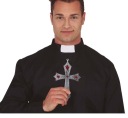 KARDINÁL BISKUPSKÝ GOTICKÝ KRÍŽ S RUBÍNOM 21CM HALLOWEEN